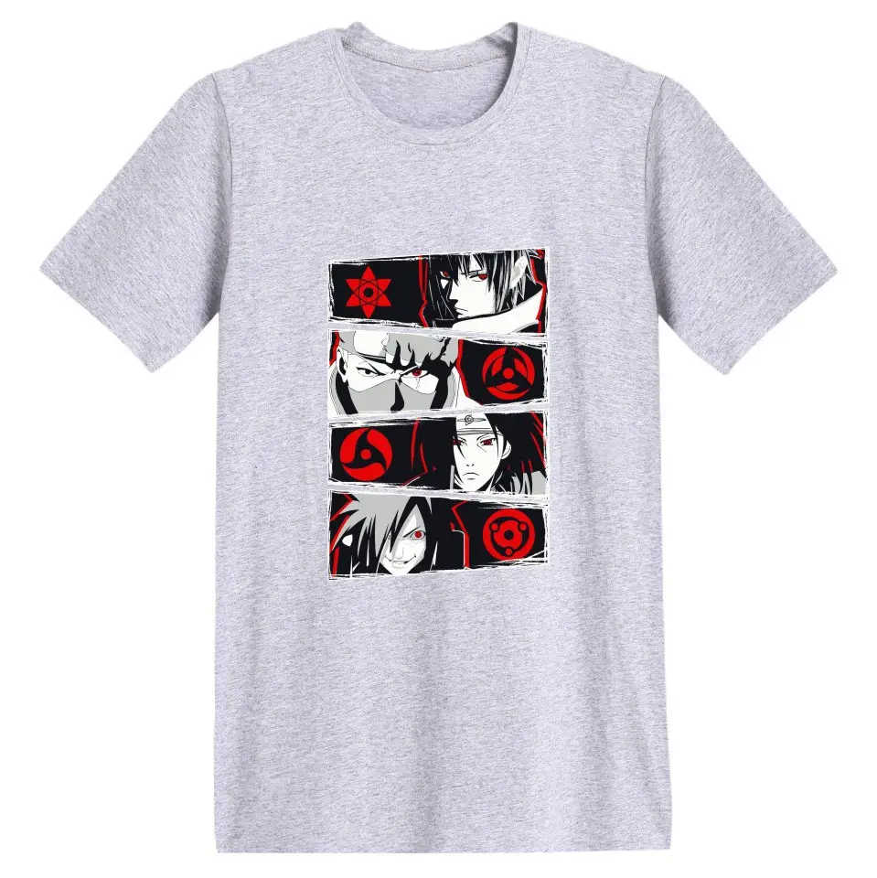 Naruto Anime T-Shirt Grey Short Sleeve
