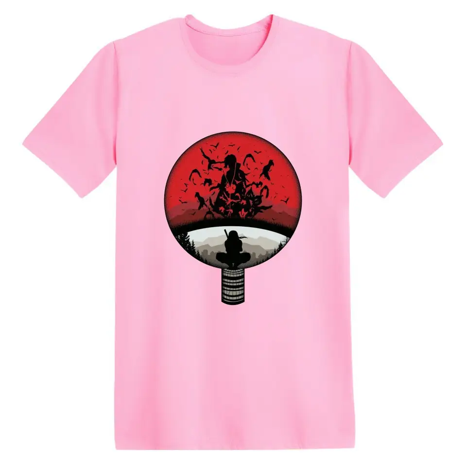 Naruto Anime Print Red T-Shirt Short Sleeve - Image 5