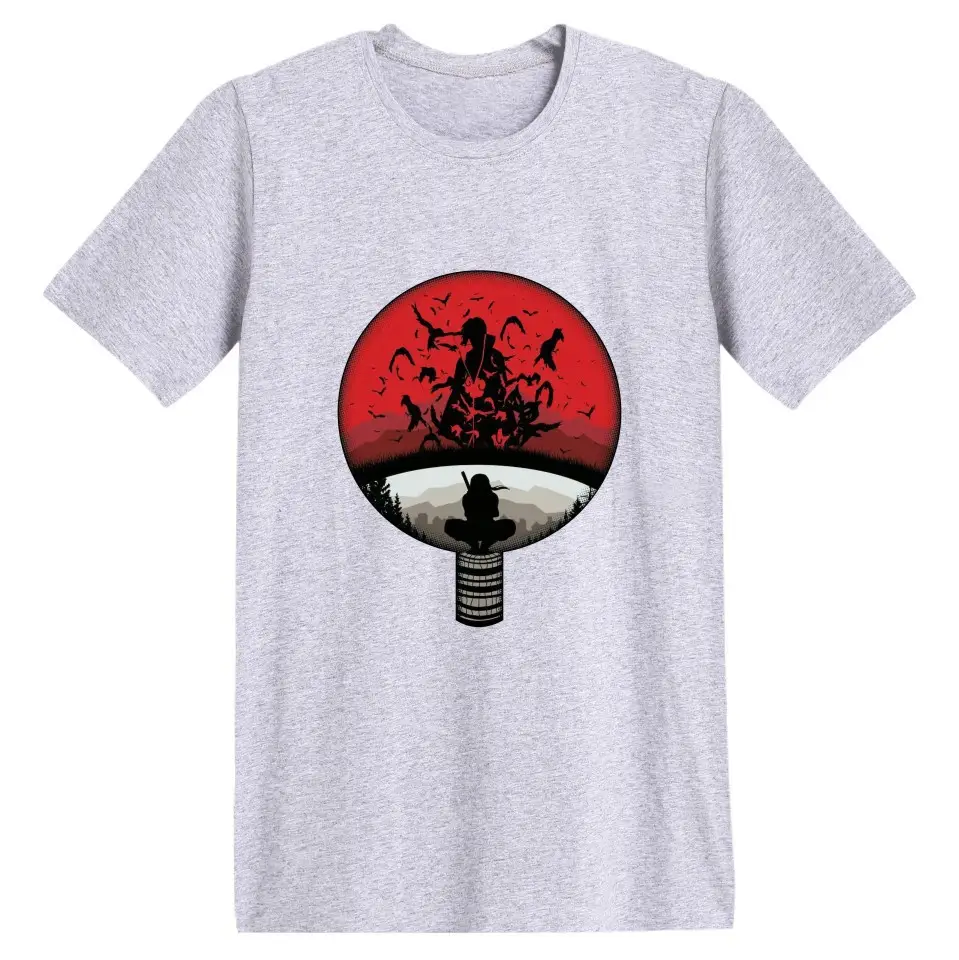 Naruto Anime Print Red T-Shirt Short Sleeve - Image 3