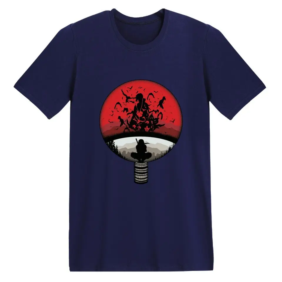 Naruto Anime Print Red T-Shirt Short Sleeve - Image 4