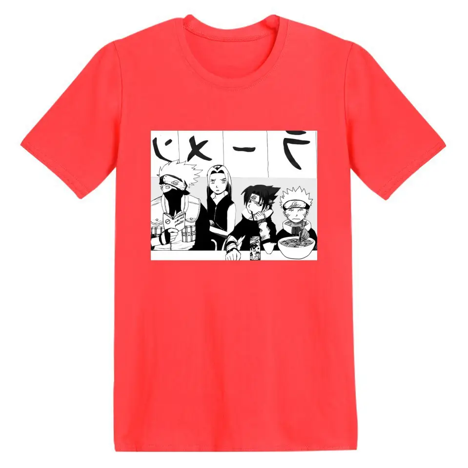 Naruto Anime Print Red T-Shirt Short Sleeve - Image 12