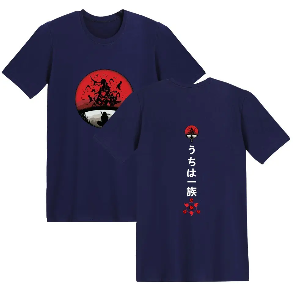 Naruto Anime Print Red T-Shirt Short Sleeve - Image 22