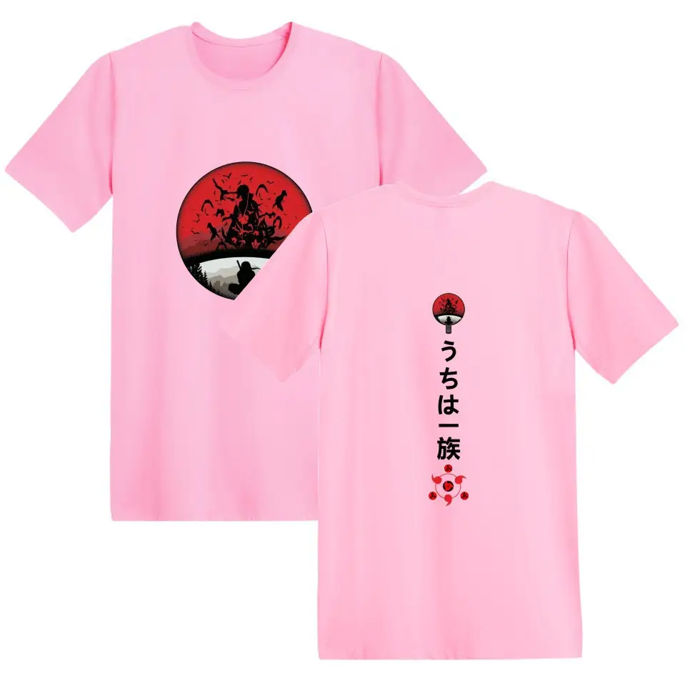 Naruto Anime Print Red T-Shirt Short Sleeve - Image 23