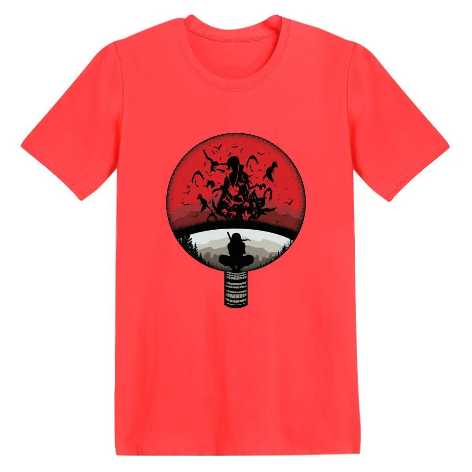 Naruto Anime Print Red T-Shirt Short Sleeve - Image 6