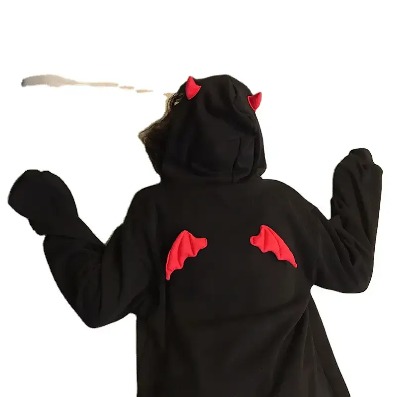 Women's Black Fleece Hoodie with Red Print 2025 - Image 6
