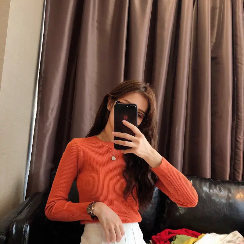 Women's 2025 Knitted Sweater Yellow Long Sleeve — feature 14