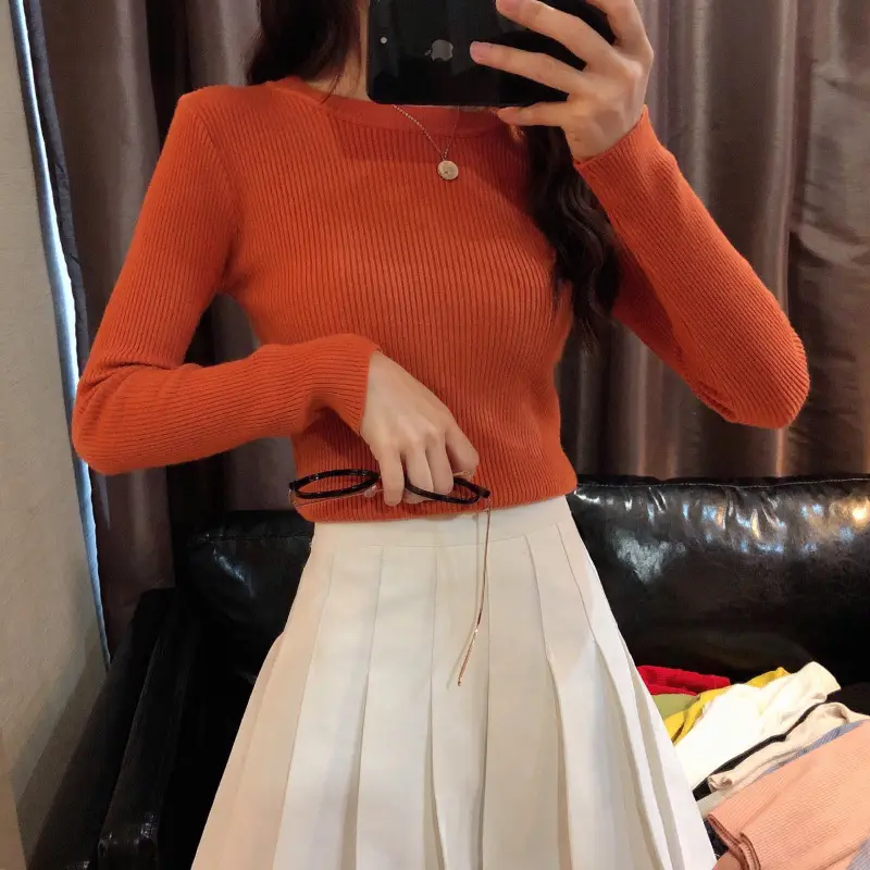 Women's 2025 Knitted Sweater Yellow Long Sleeve — feature 17
