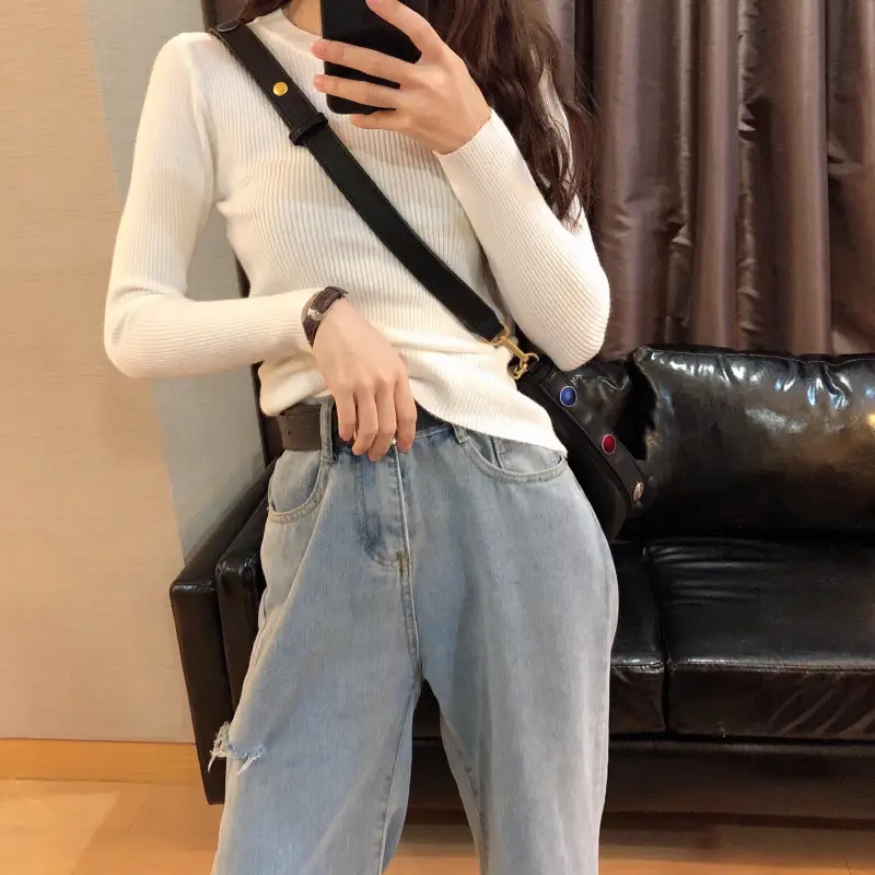 Women's 2025 Knitted Sweater Yellow Long Sleeve — feature 30