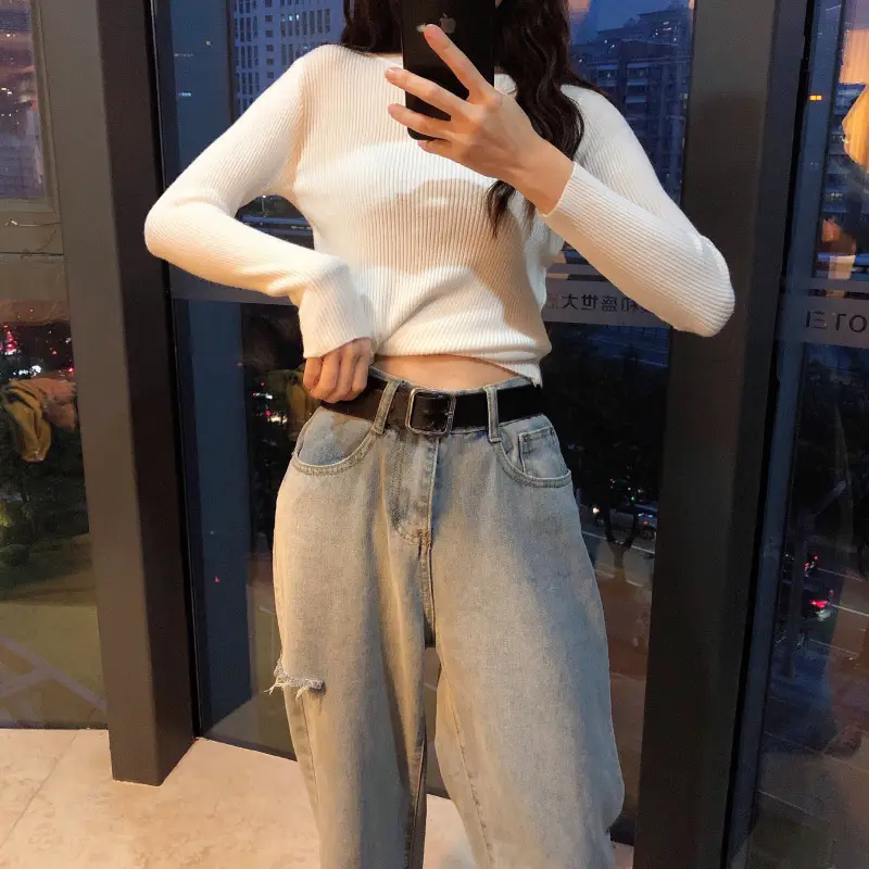 Women's 2025 Knitted Sweater Yellow Long Sleeve — feature 33