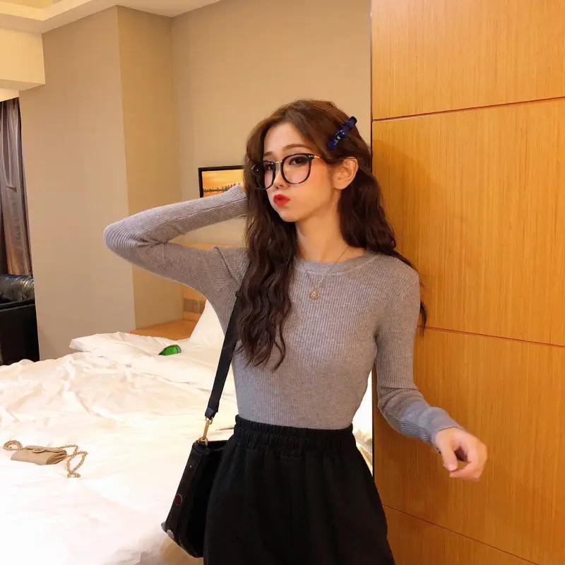 Women's 2025 Knitted Sweater Yellow Long Sleeve — feature 39