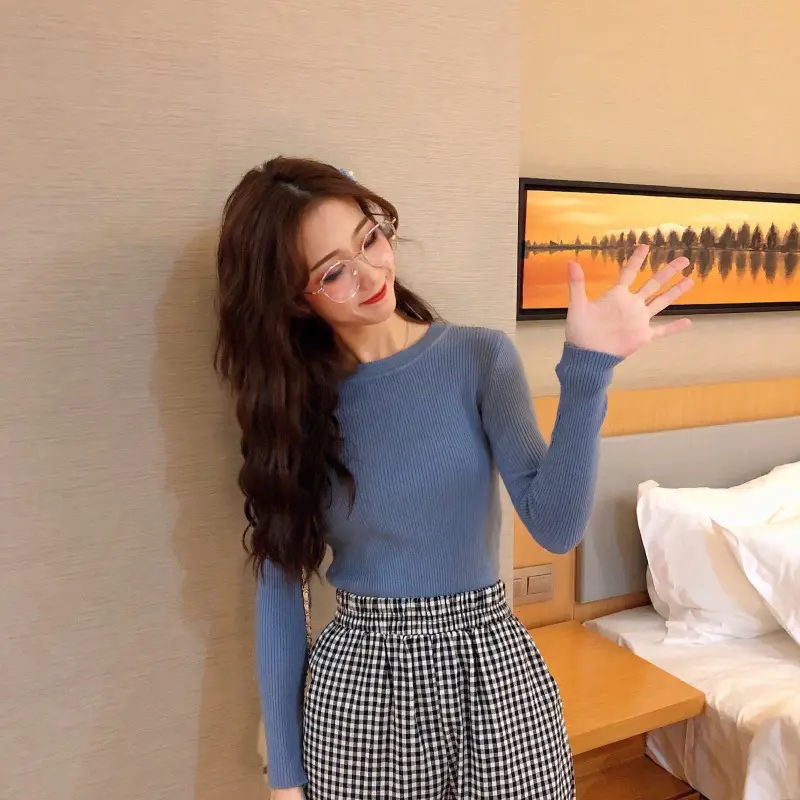 Women's 2025 Knitted Sweater Yellow Long Sleeve — feature 43