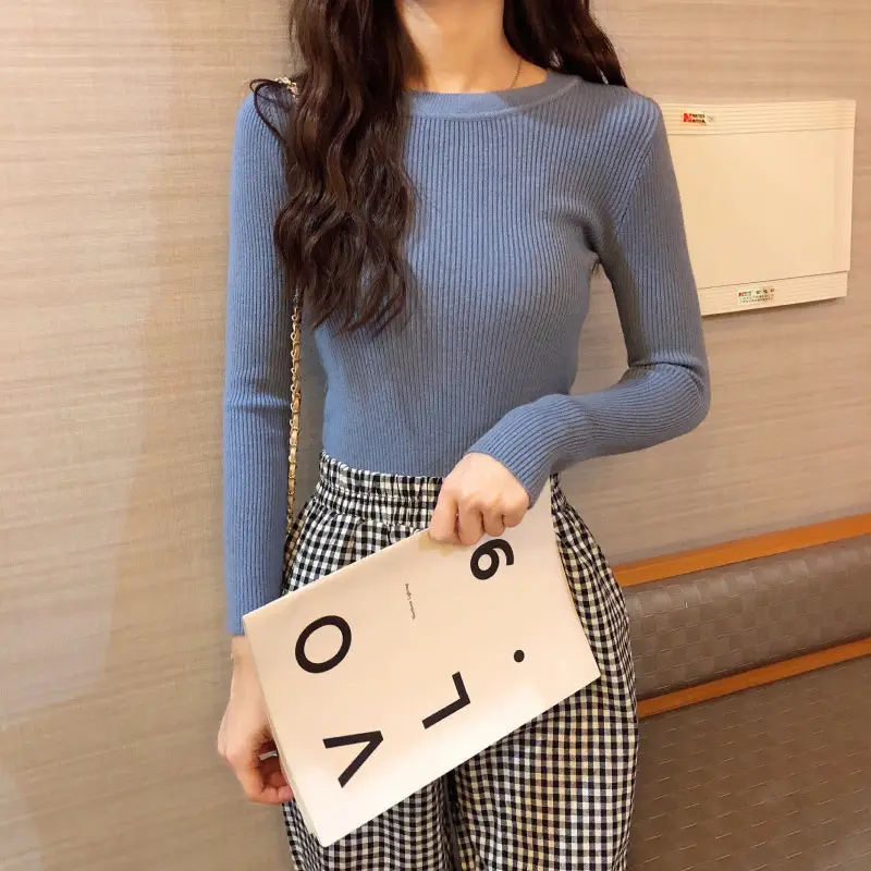 Women's 2025 Knitted Sweater Yellow Long Sleeve — feature 46