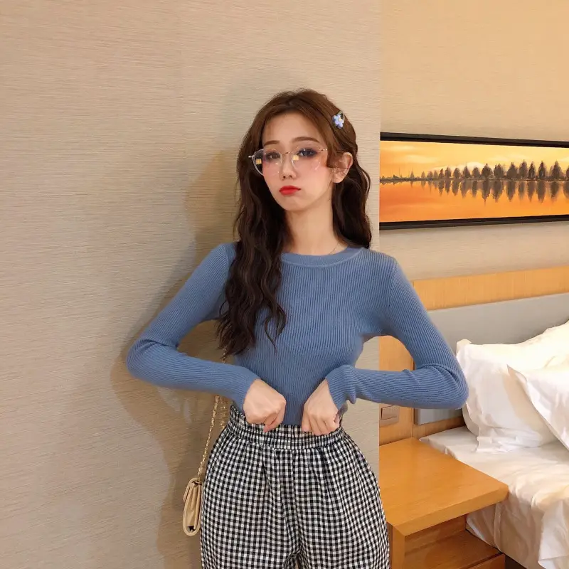 Women's 2025 Knitted Sweater Yellow Long Sleeve — feature 49