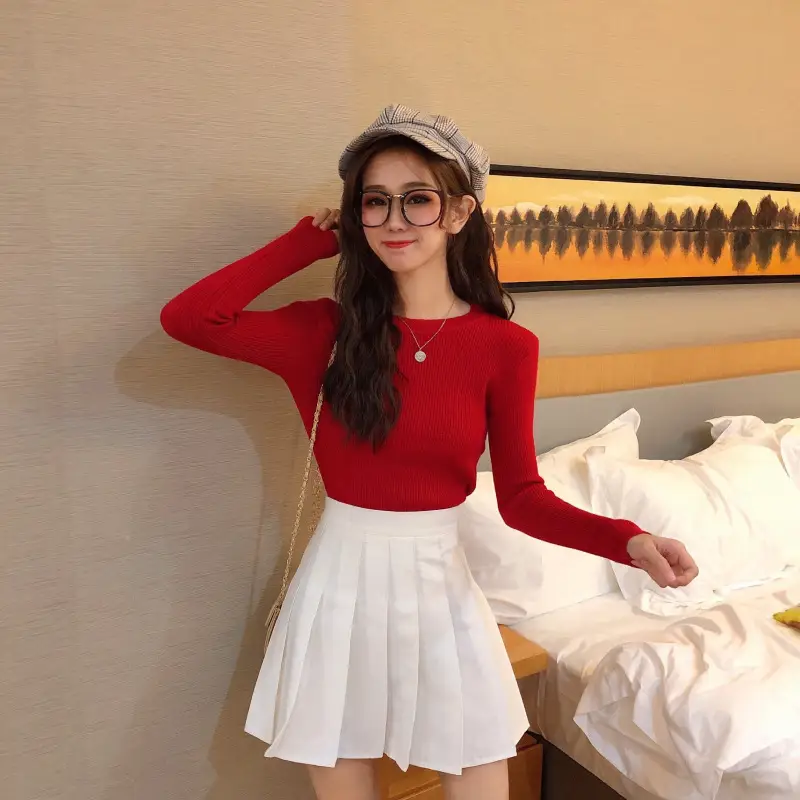 Women's 2025 Knitted Sweater Yellow Long Sleeve — feature 59