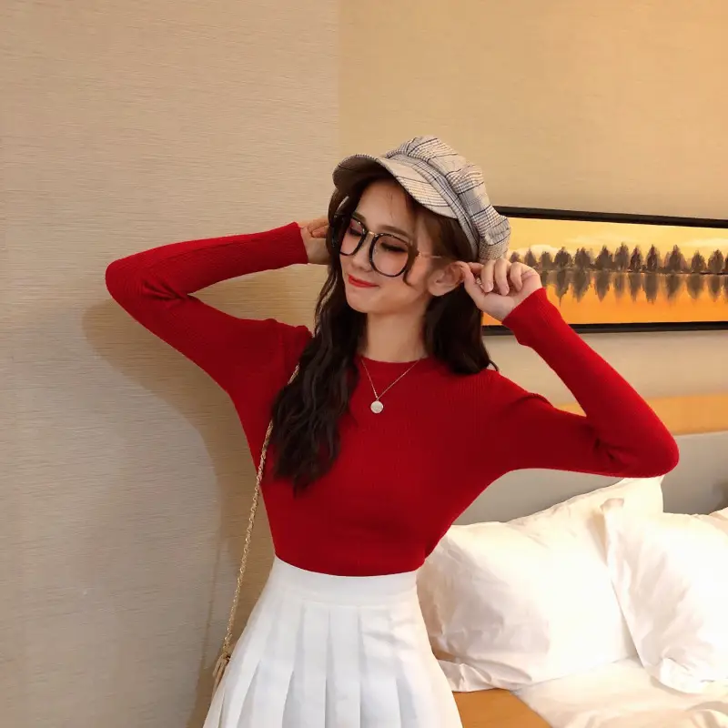 Women's 2025 Knitted Sweater Yellow Long Sleeve — feature 62