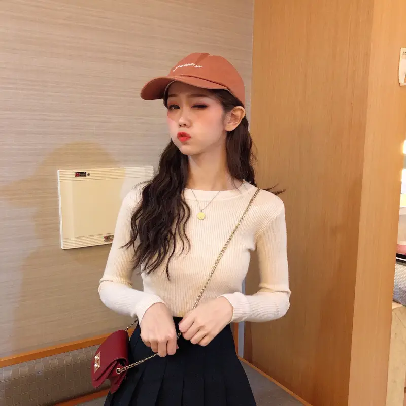 Women's 2025 Knitted Sweater Yellow Long Sleeve — feature 65