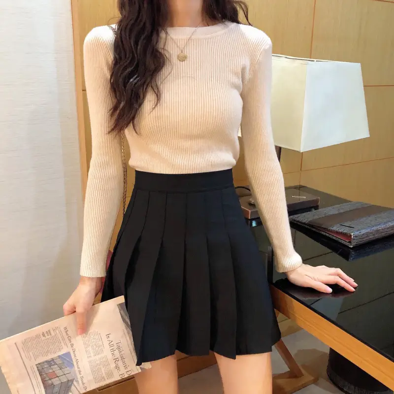 Women's 2025 Knitted Sweater Yellow Long Sleeve — feature 66