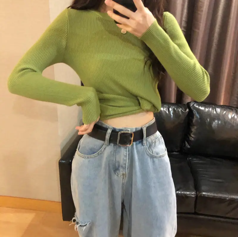 Women's 2025 Knitted Sweater Yellow Long Sleeve — feature 7