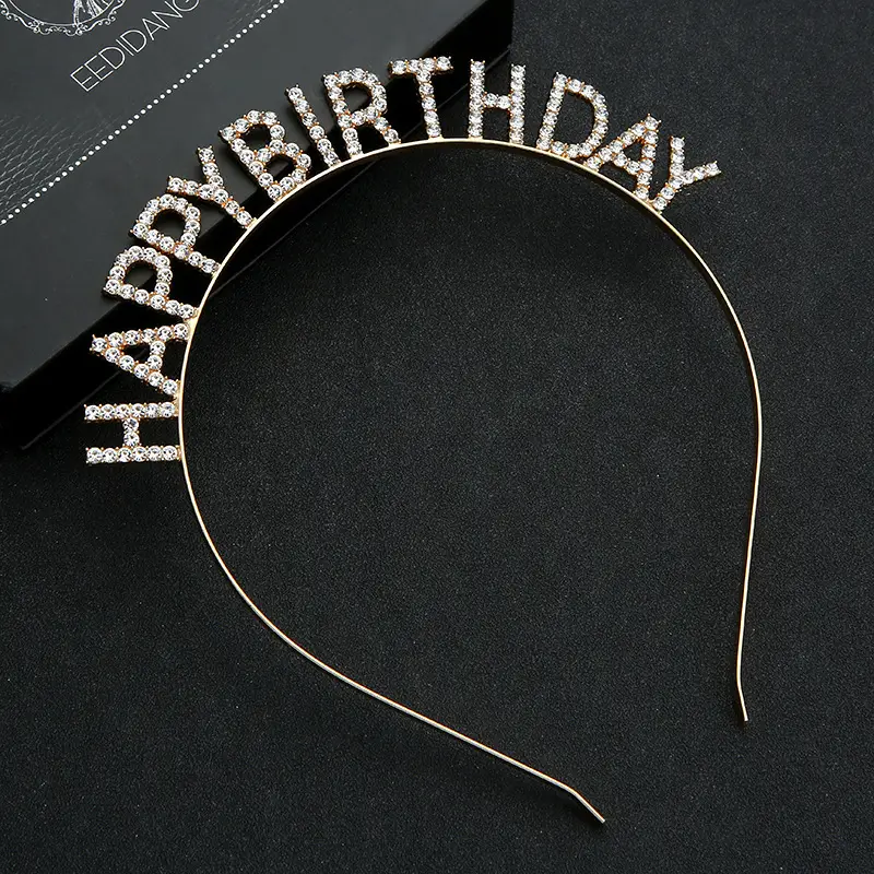 Happy Birthday Headband for Women with Letters