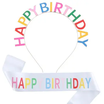 Happy Birthday Headband for Women with Letters — feature 8