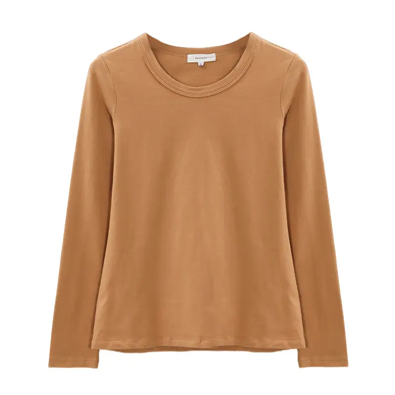 Women's Solid Color Slimming T-Shirt Round Neck - Image 8