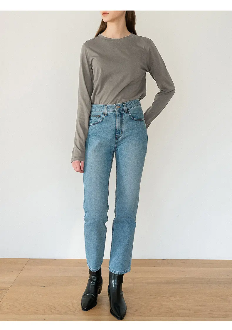 Women's Solid Color Slimming T-Shirt Round Neck — feature 11