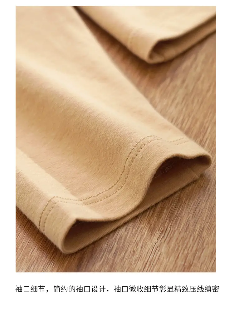 Women's Solid Color Slimming T-Shirt Round Neck — feature 3