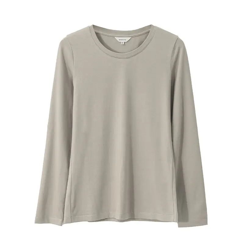 Women's Solid Color Slimming T-Shirt Round Neck - Image 2