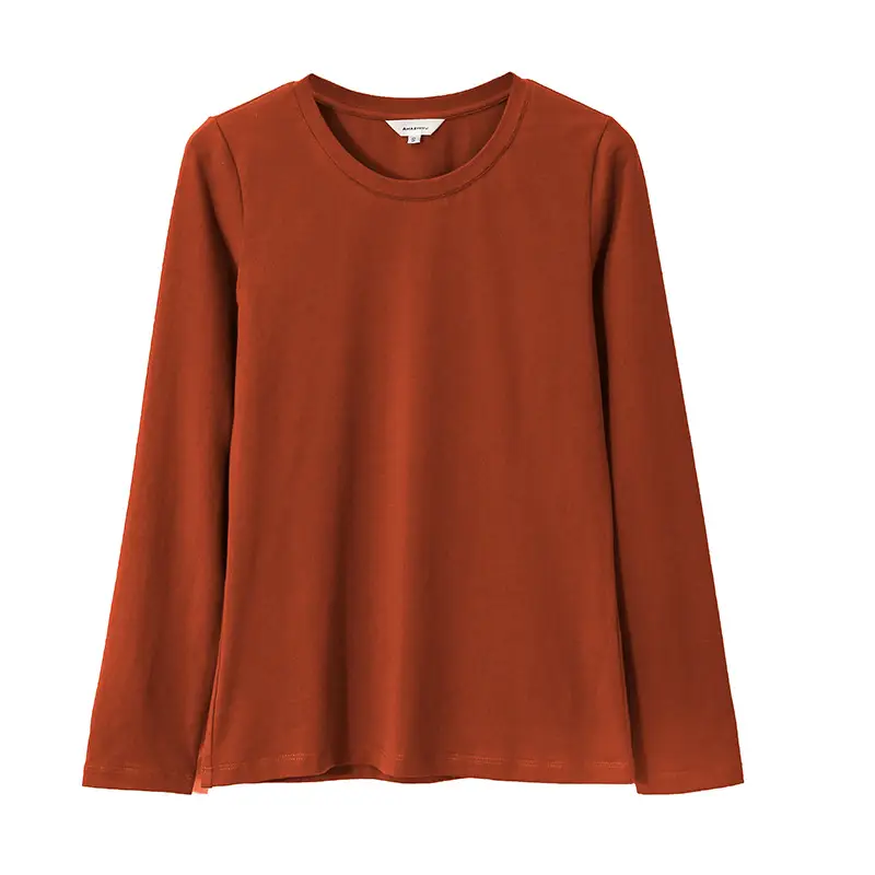Women's Solid Color Slimming T-Shirt Round Neck - Image 3