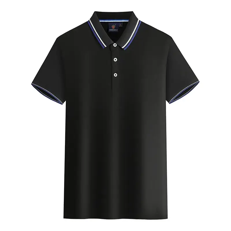 Men Orange Cotton Polo Shirt with Blue Trim - Image 5