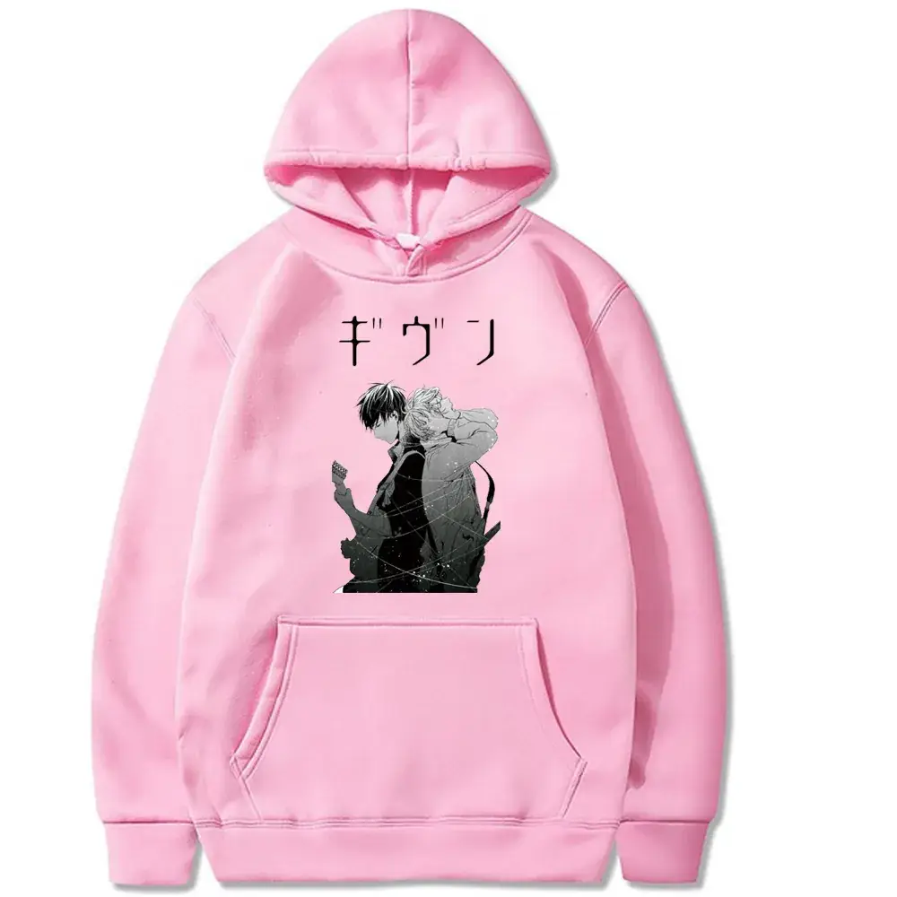 Pink Japanese Comic Hooded Sweatshirt for Men - Image 6
