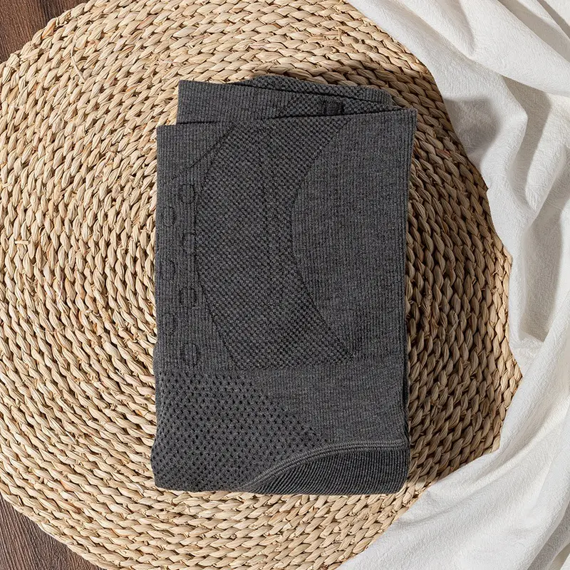 Women's Grey Fishbone Leggings with Fleece - Image 3
