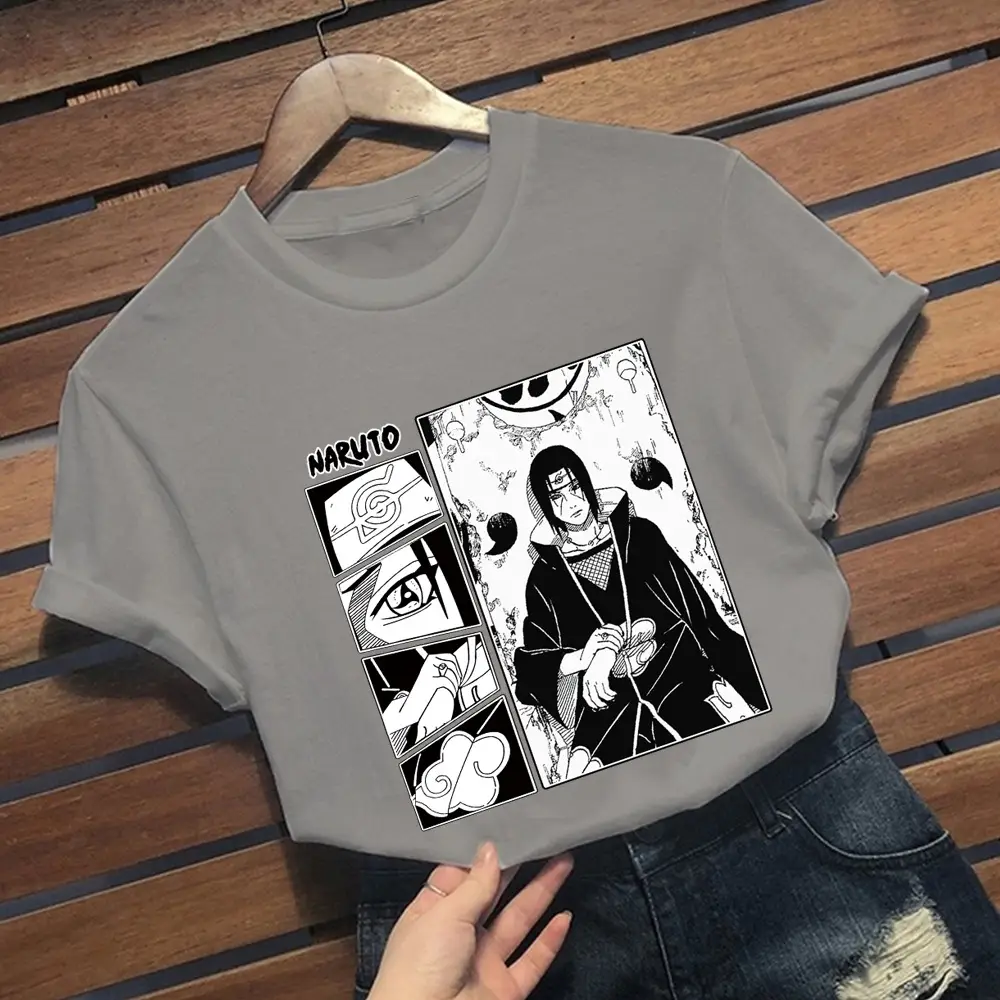 Naruto Graphic T-Shirt Grey Short Sleeve Loose Fit - Image 3