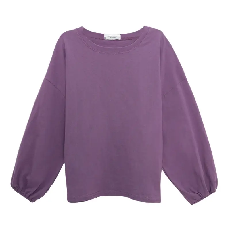 Women Long Sleeve T-Shirt Red Loose Solid Spring Autumn 2026 - Image 13