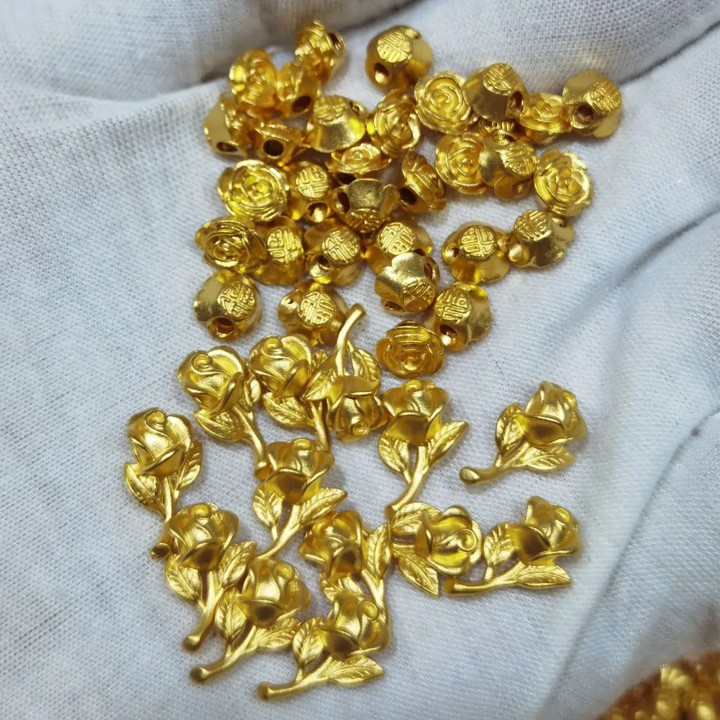 Pure Gold 999 Hard Gold Transfer Beads for DIY Jewelry - Image 5