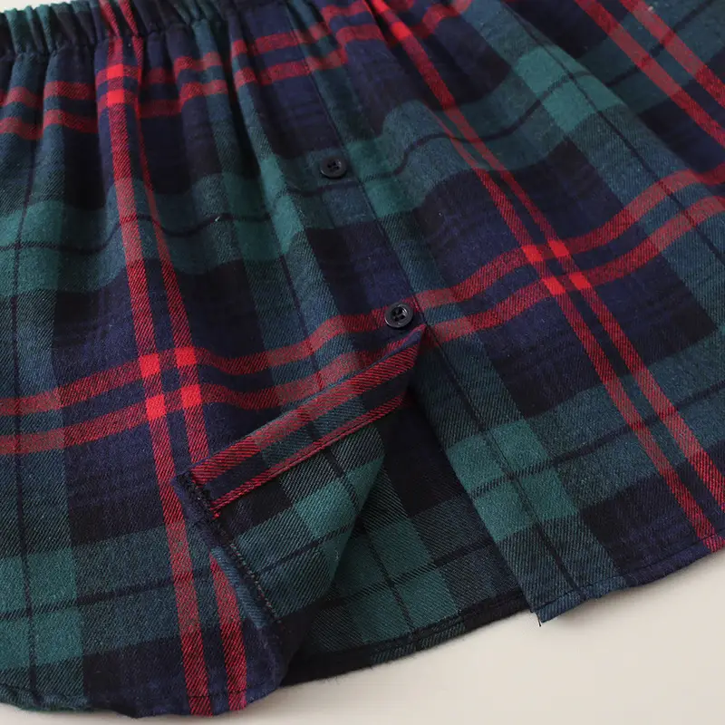 Plaid Sweater Skirt Set with Button Front - Image 4