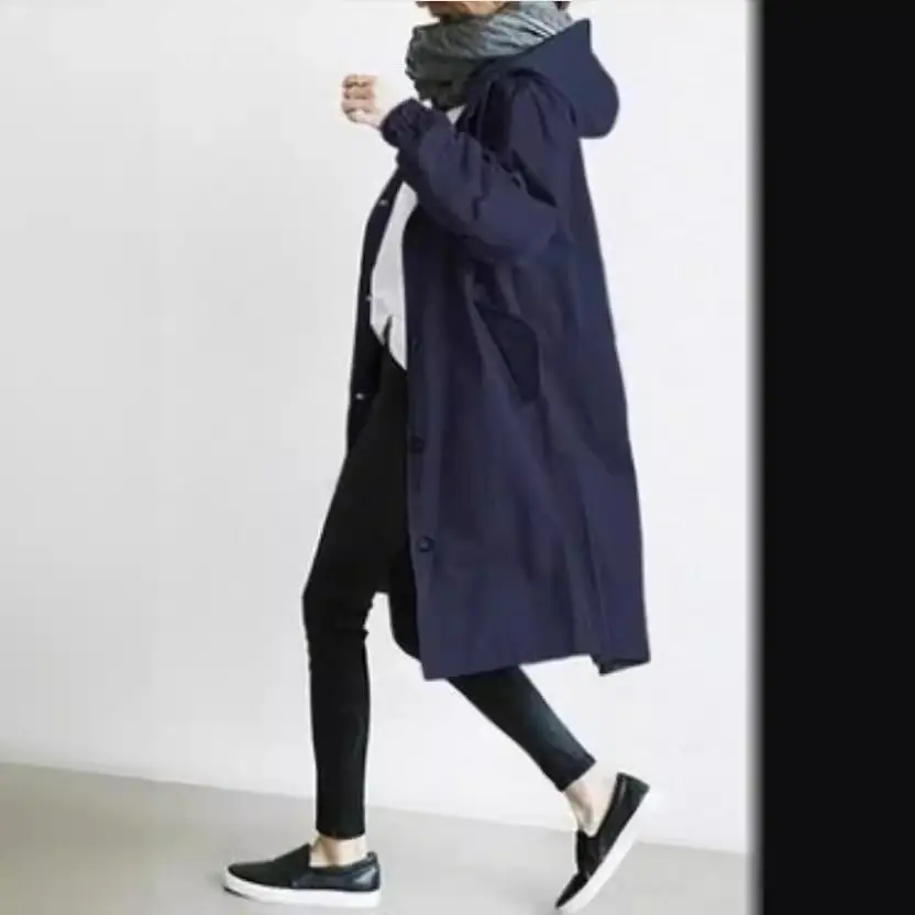 Women's Black Windbreaker Mid-Length 2021 - Image 16