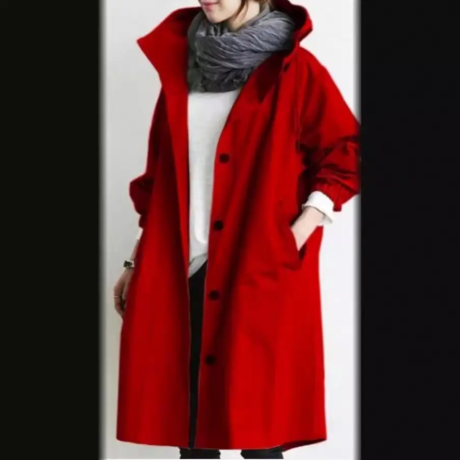 Women's Black Windbreaker Mid-Length 2021 - Image 18
