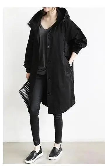 Women's Black Windbreaker Mid-Length 2021 - Image 4
