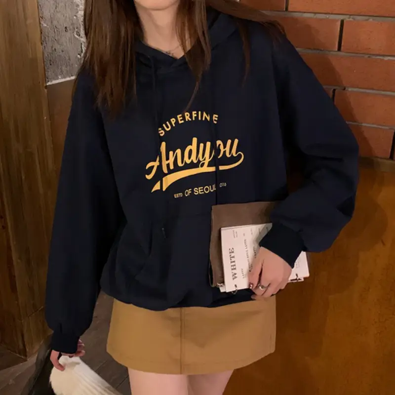 Pink Korean Style Hooded Sweatshirt for Women - Image 4