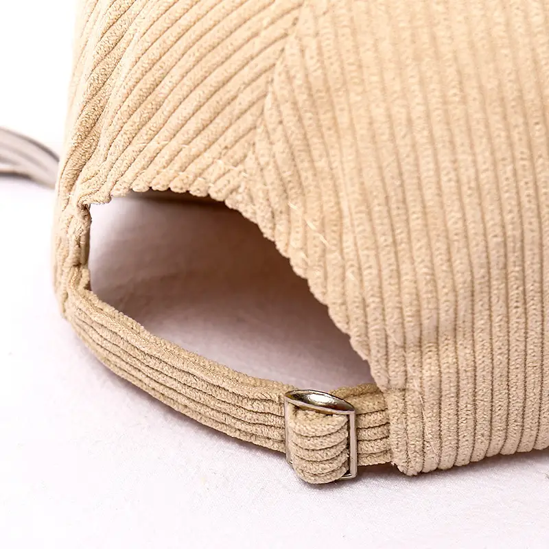 Women's Beige Corduroy Baseball Cap Winter Warm Casual Hat