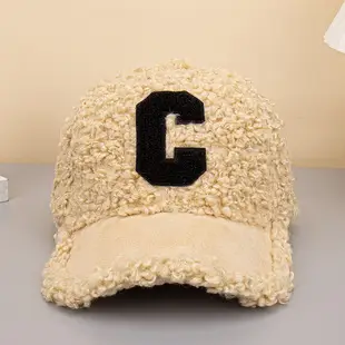 Women's Beige Corduroy Baseball Cap Winter Warm Casual Hat — feature 48