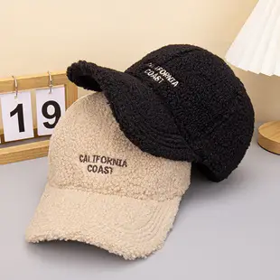 Women's Beige Corduroy Baseball Cap Winter Warm Casual Hat — feature 49