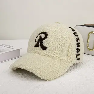 Women's Beige Corduroy Baseball Cap Winter Warm Casual Hat — feature 53