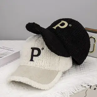 Women's Beige Corduroy Baseball Cap Winter Warm Casual Hat — feature 54
