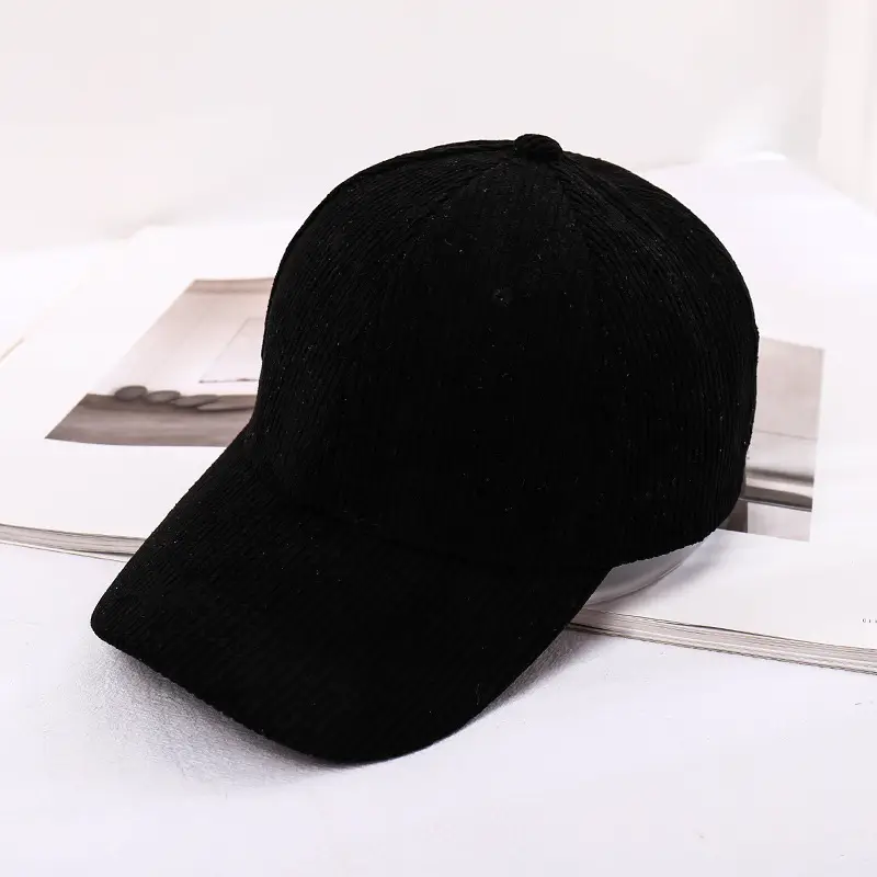 Women's Beige Corduroy Baseball Cap Winter Warm Casual Hat