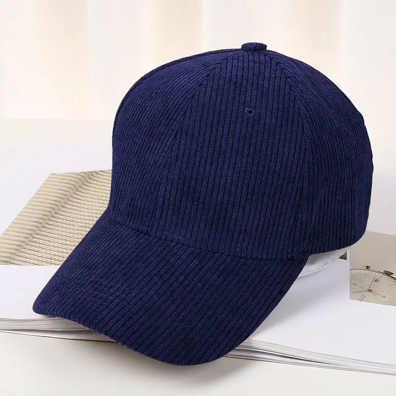 Women's Beige Corduroy Baseball Cap Winter Warm Casual Hat