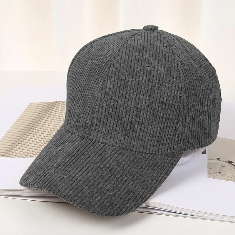 Women's Beige Corduroy Baseball Cap Winter Warm Casual Hat