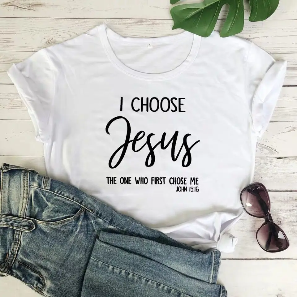 I Choose Jesus Short Sleeve T-Shirt White - Image 2