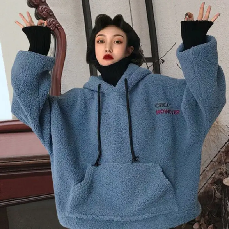 Lamb Plush Hoodie Women Autumn Winter 2025 - Image 5